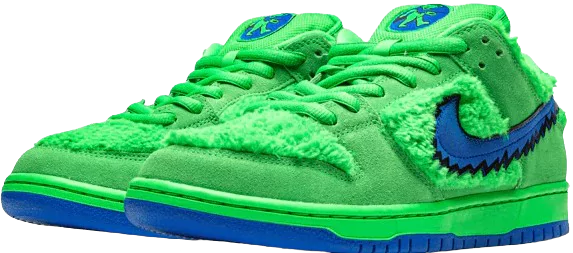 Side View of SB Dunk Low Grateful Dead Bears Green